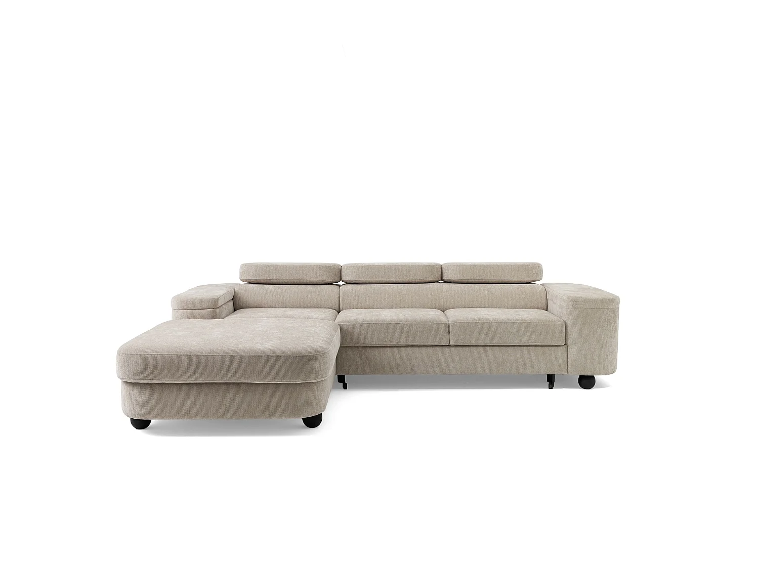 Ecksofa LOVE L links mit Schlaffunktion 124x210 Chenille beige