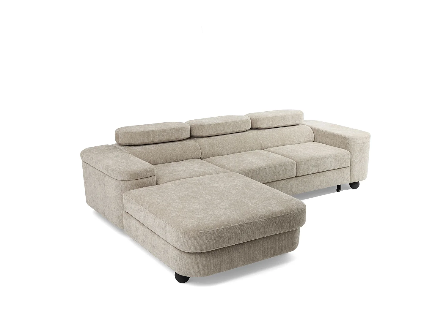 Ecksofa LOVE L links mit Schlaffunktion 124x210 Chenille beige