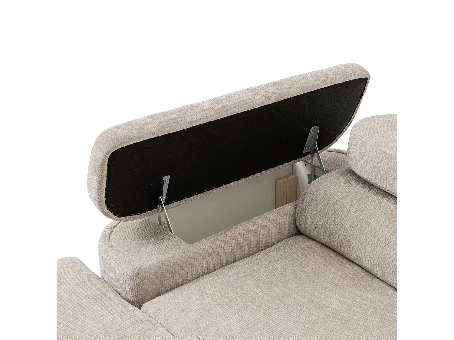 Ecksofa LOVE L links mit Schlaffunktion 124x210 Chenille beige