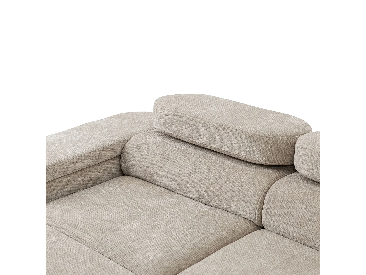 Ecksofa LOVE L links mit Schlaffunktion 124x210 Chenille beige