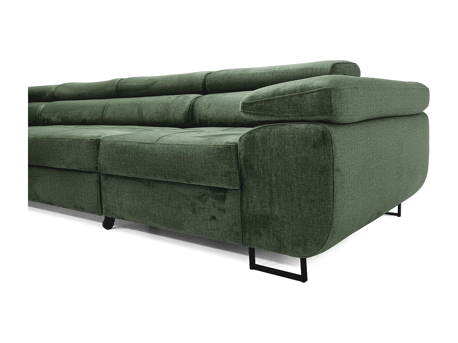 Hoekbank WILD MAXI L links met slaapfunctie 125x195 velours groen
