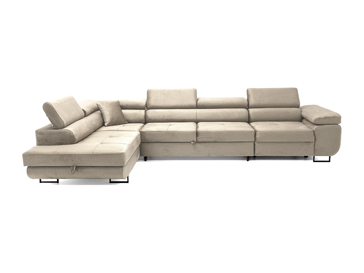 Hoekbank WILD MAXI L links met slaapfunctie 125x195 velours beige