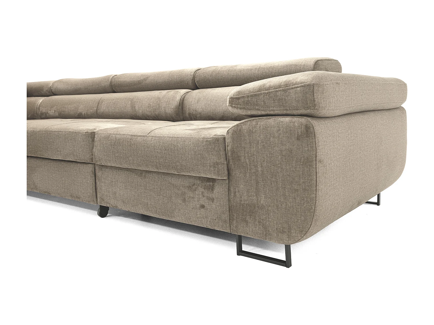 Hoekbank WILD MAXI L links met slaapfunctie 125x195 velours beige