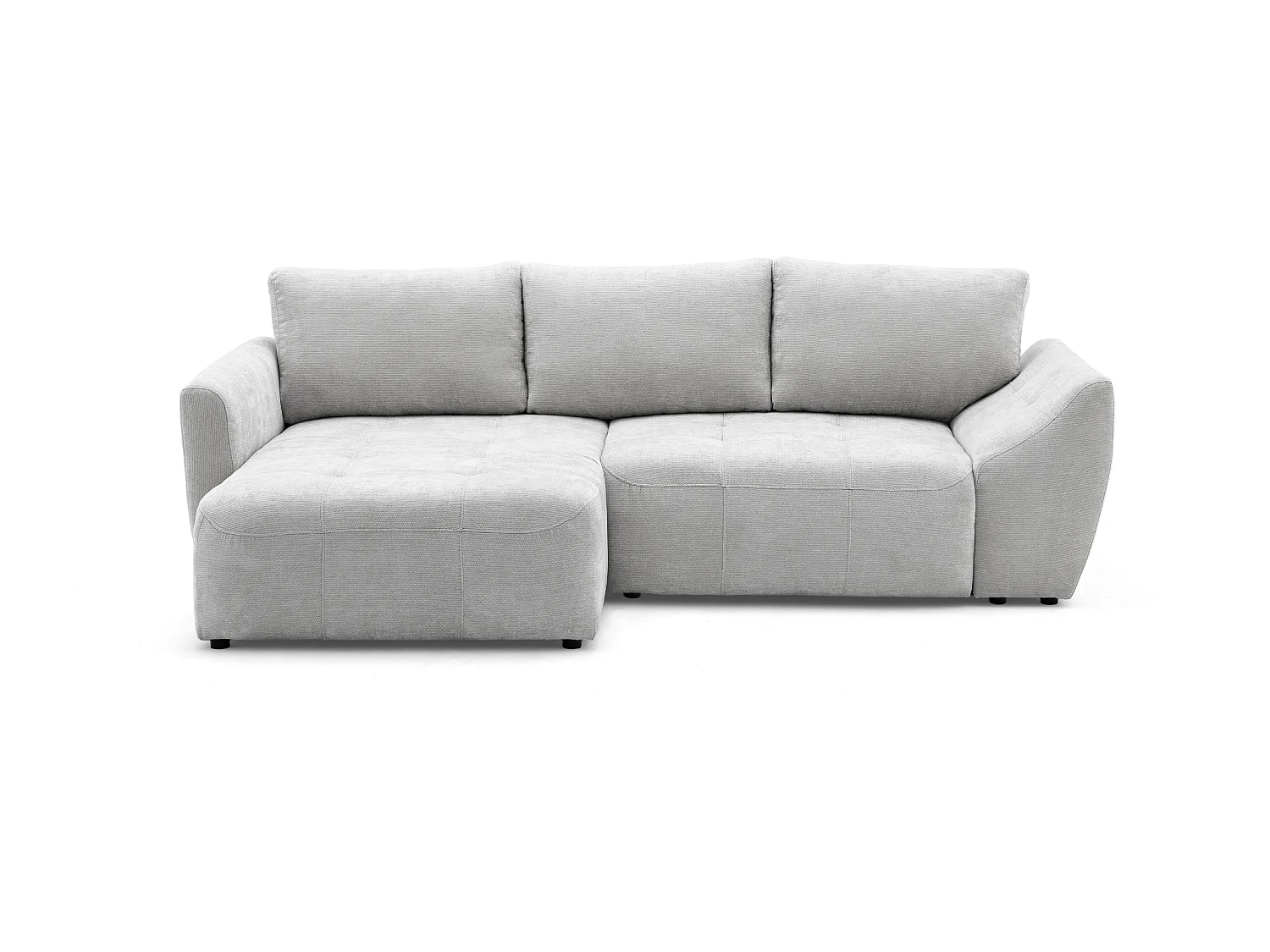 Canapé d'angle NICE L Gauche avec fonction couchage 137x204 Chenille Gris clair