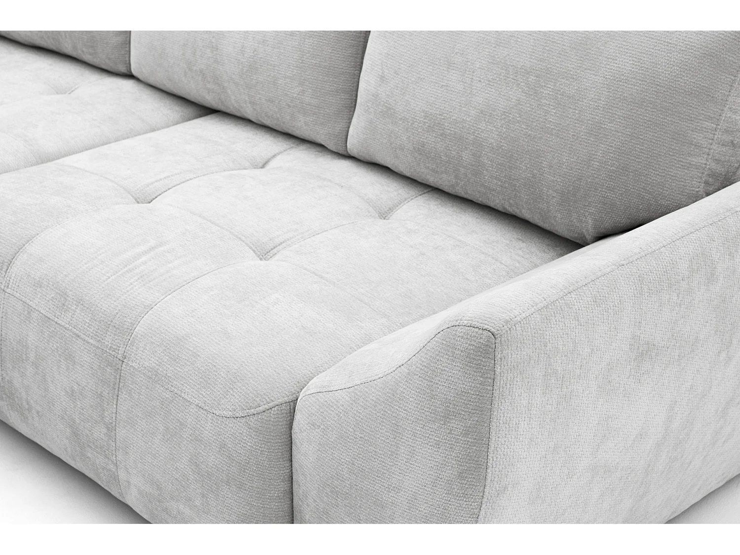 Canapé d'angle NICE L Gauche avec fonction couchage 137x204 Chenille Gris clair