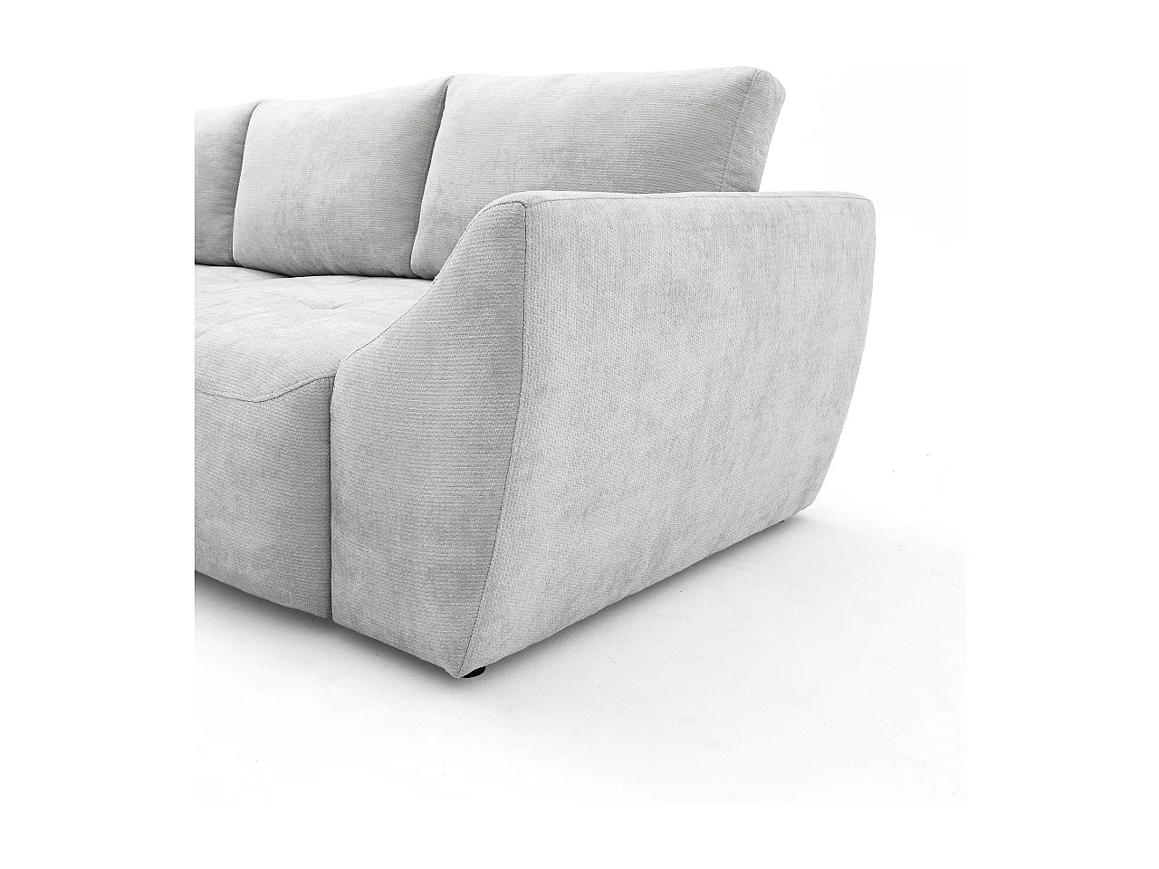Canapé d'angle NICE L Gauche avec fonction couchage 137x204 Chenille Gris clair
