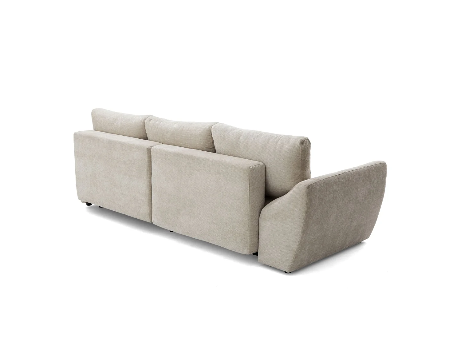 Canapé d'angle droit 3 places en tissu chenille beige NICE