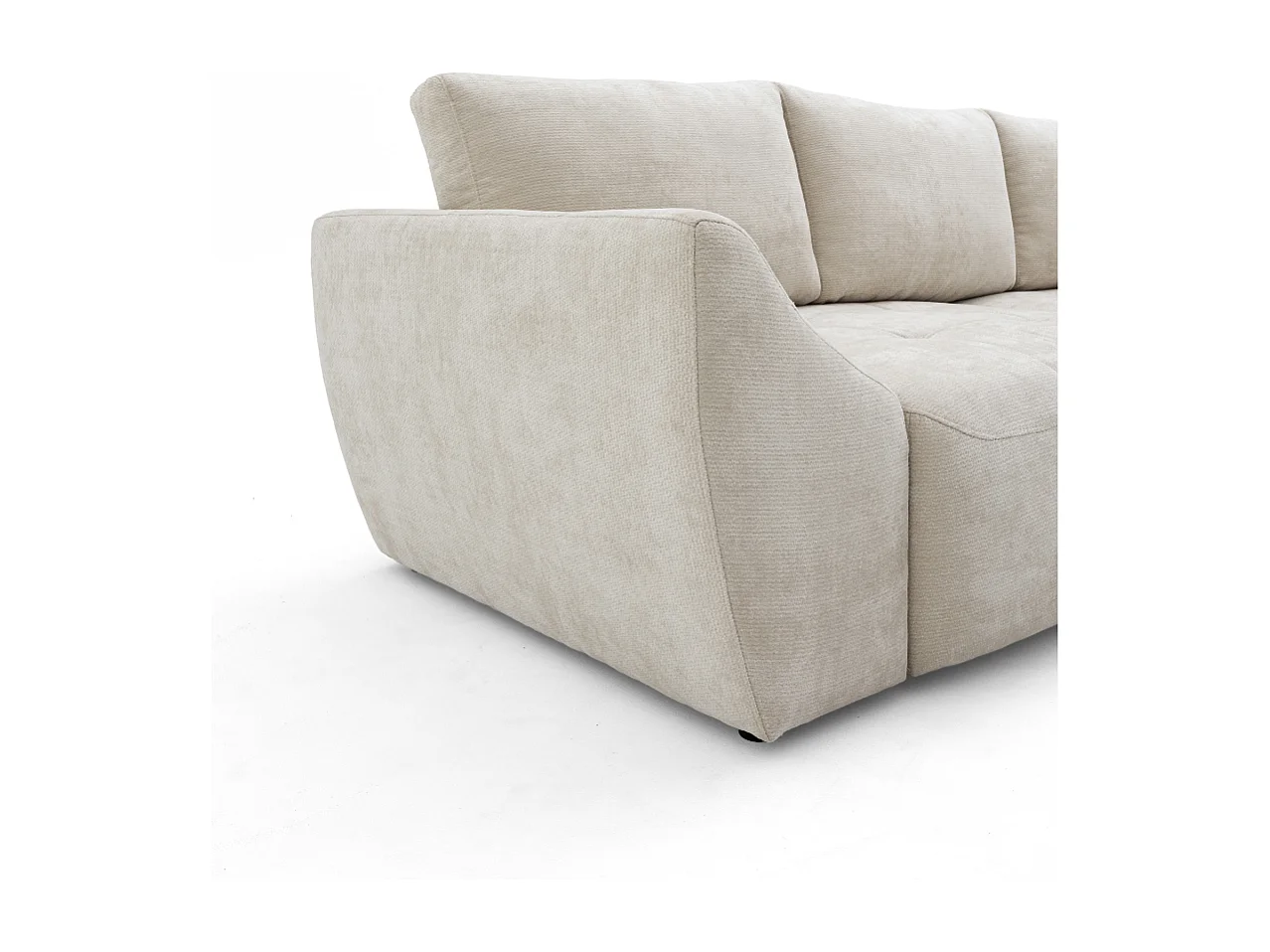 Canapé d'angle NICE L Droit avec fonction couchage 137x204 Chenille Beige