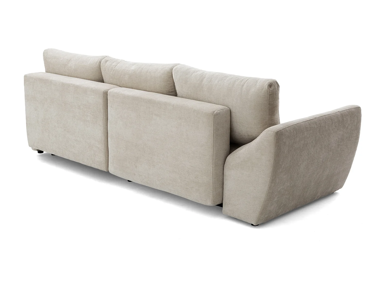 Canapé d'angle NICE L Droit avec fonction couchage 137x204 Chenille Beige