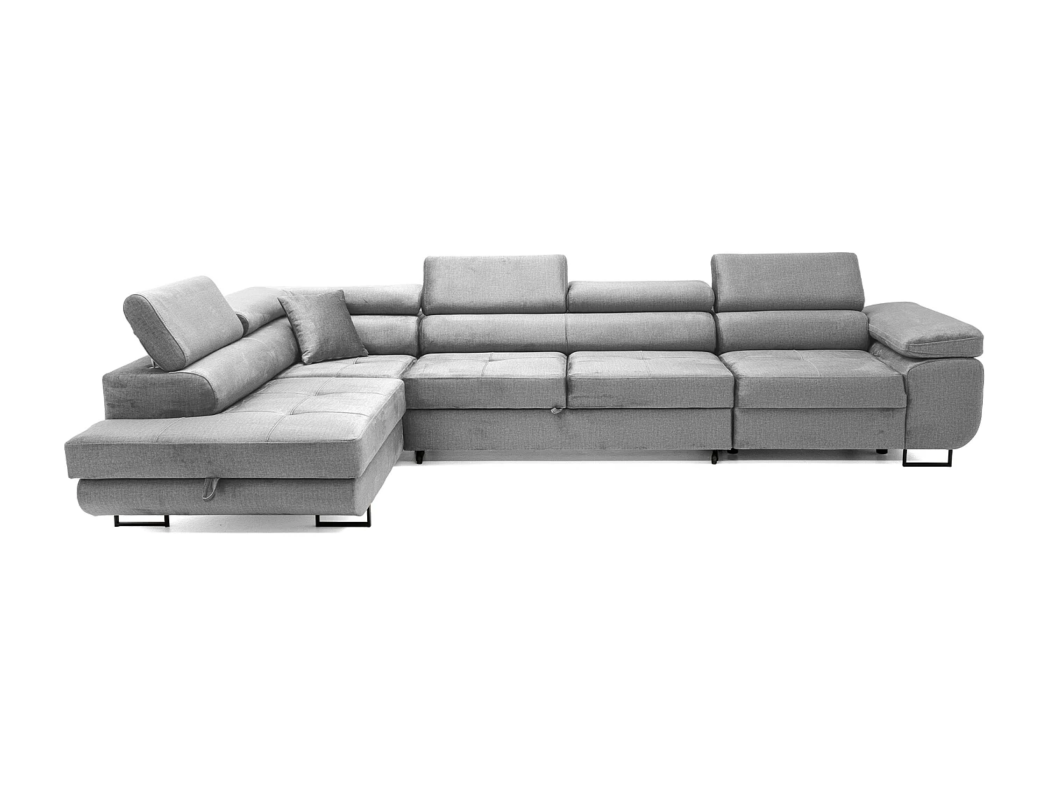 Hoekbank WILD MAXI L links met slaapfunctie 125x195 velours grijs