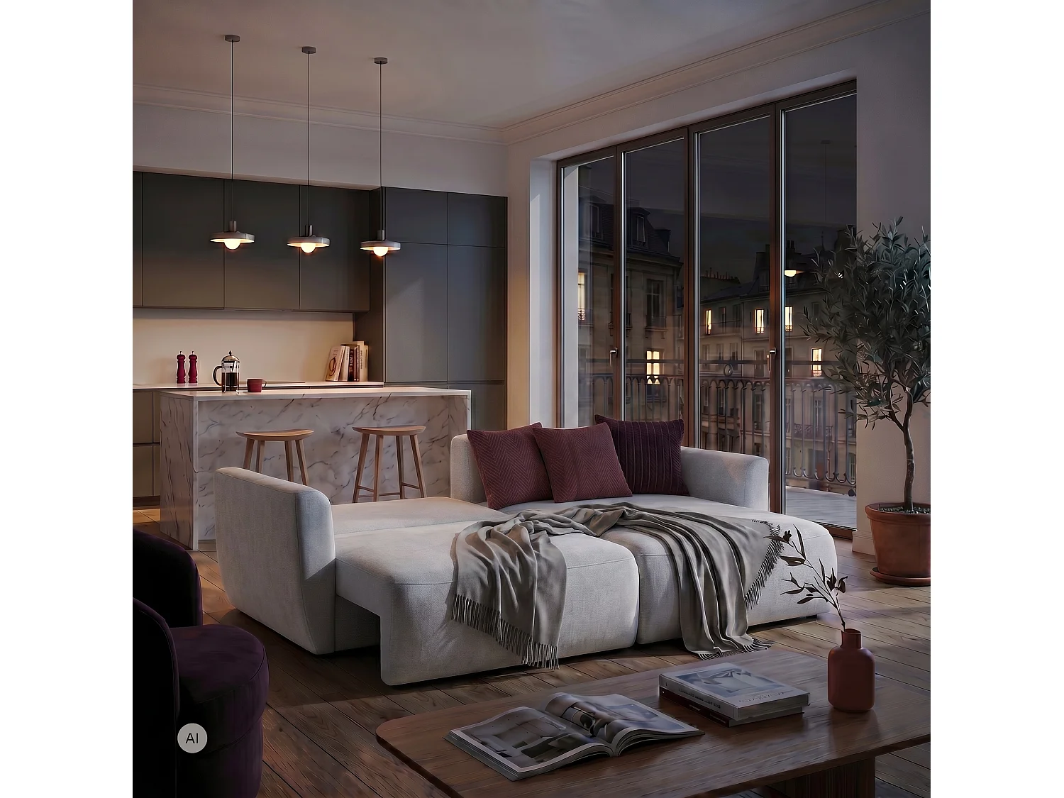 Ecksofa BELLA L rechts mit Schlaffunktion 140x205 Velours hellgrau