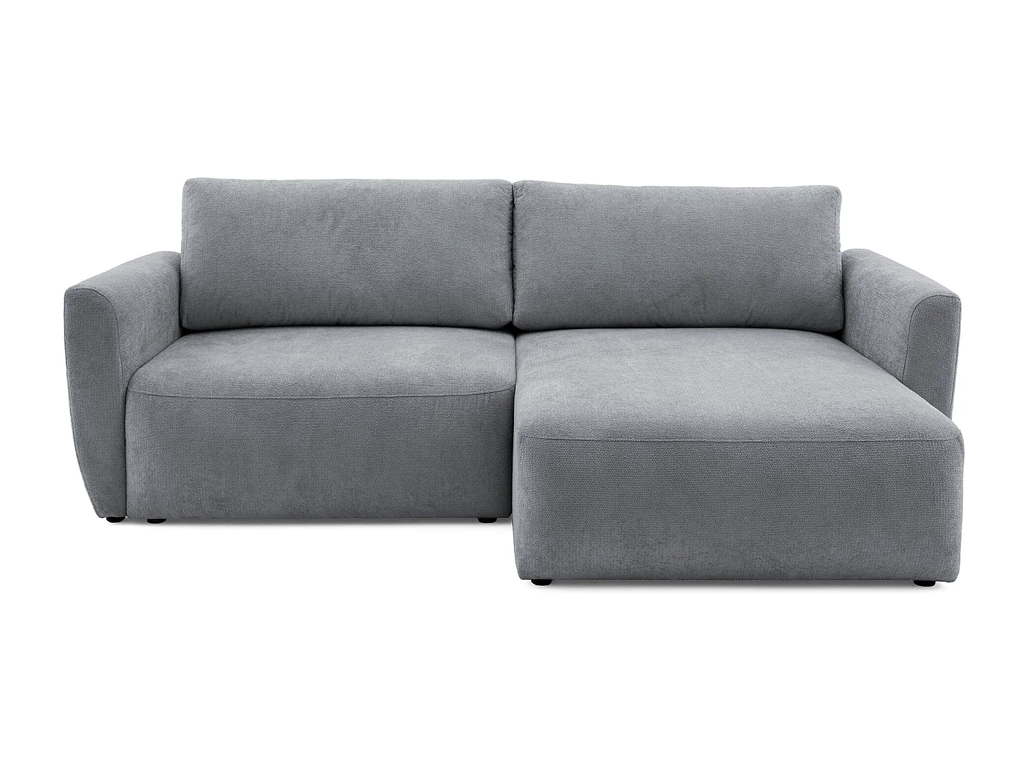 Canapé d'angle BELLA L Droit avec fonction couchage 140x205 Velours Gris