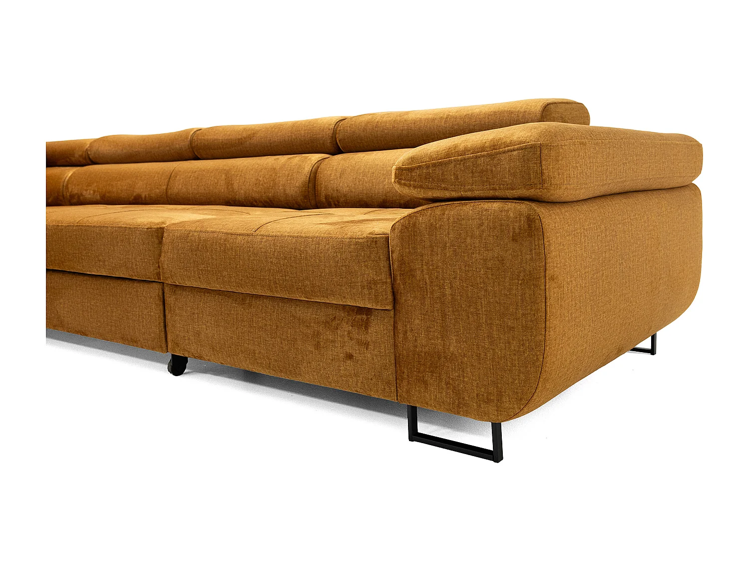 Hoekbank WILD MAXI L links met slaapfunctie 125x195 velours goud