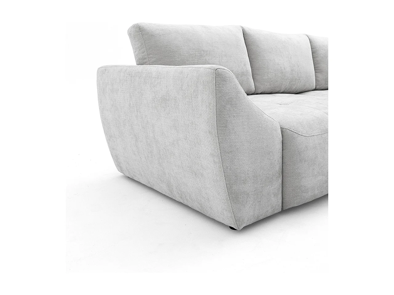 Canapé d'angle NICE L Droit avec fonction couchage 137x204 Chenille Gris clair