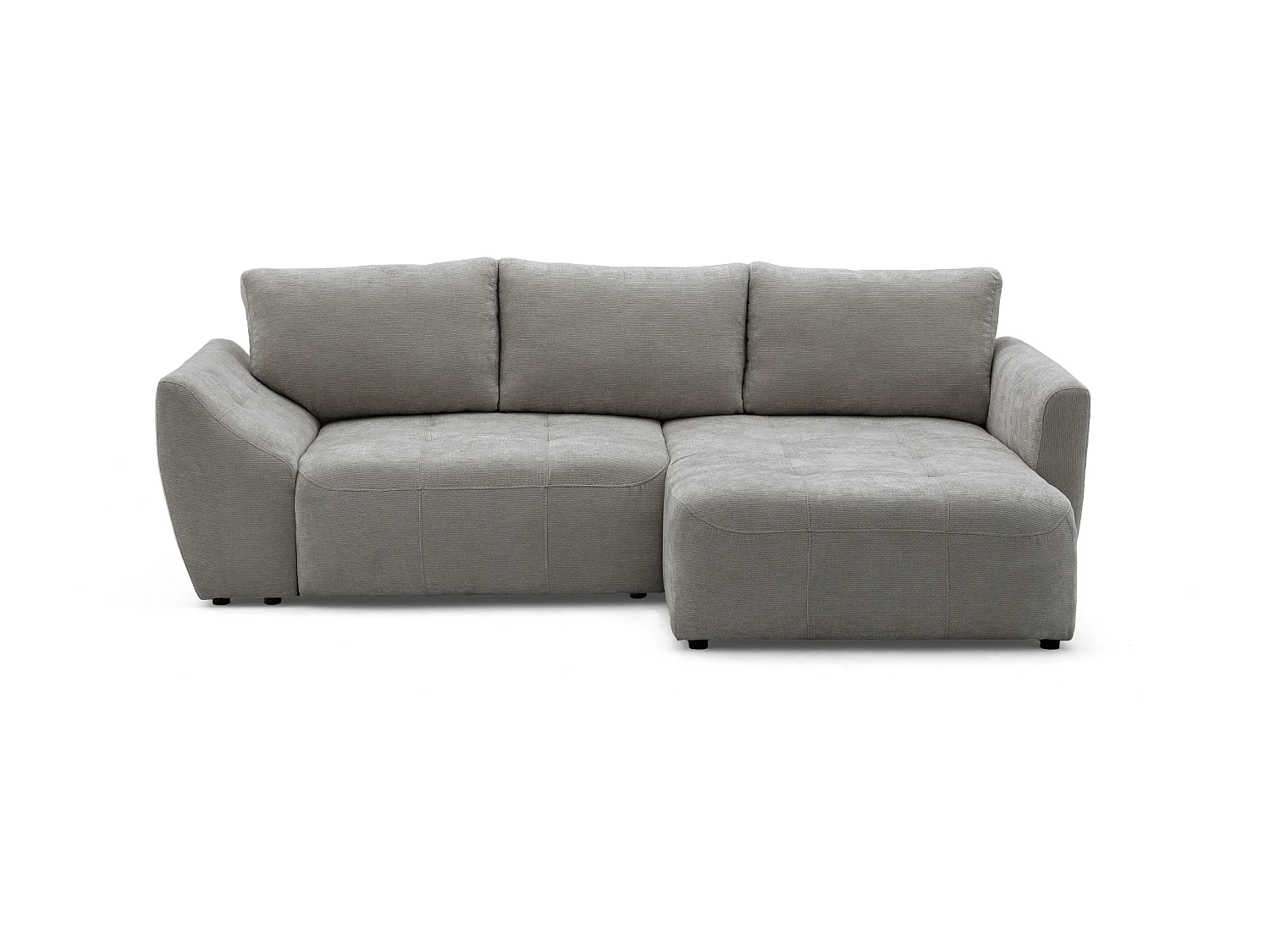 Canapé d'angle NICE L Droit avec fonction couchage 137x204 Chenille Gris