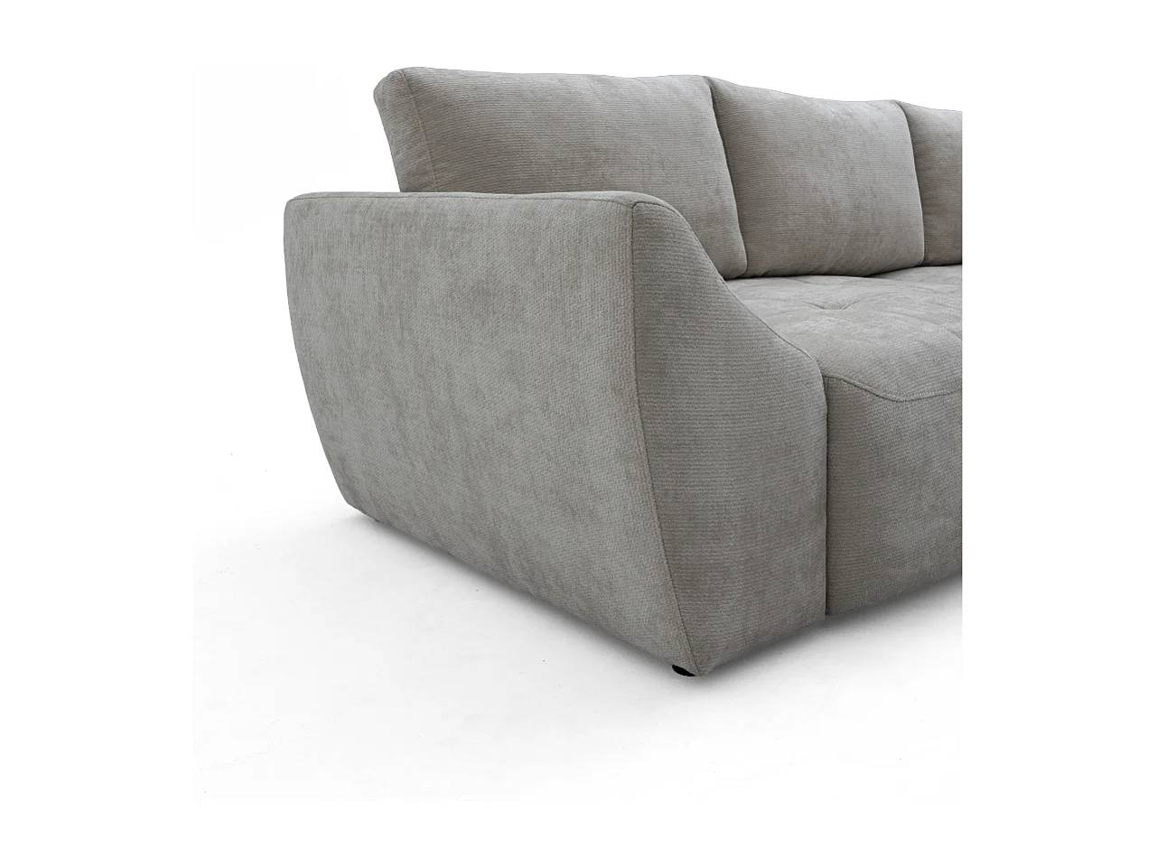 Canapé d'angle NICE L Droit avec fonction couchage 137x204 Chenille Gris