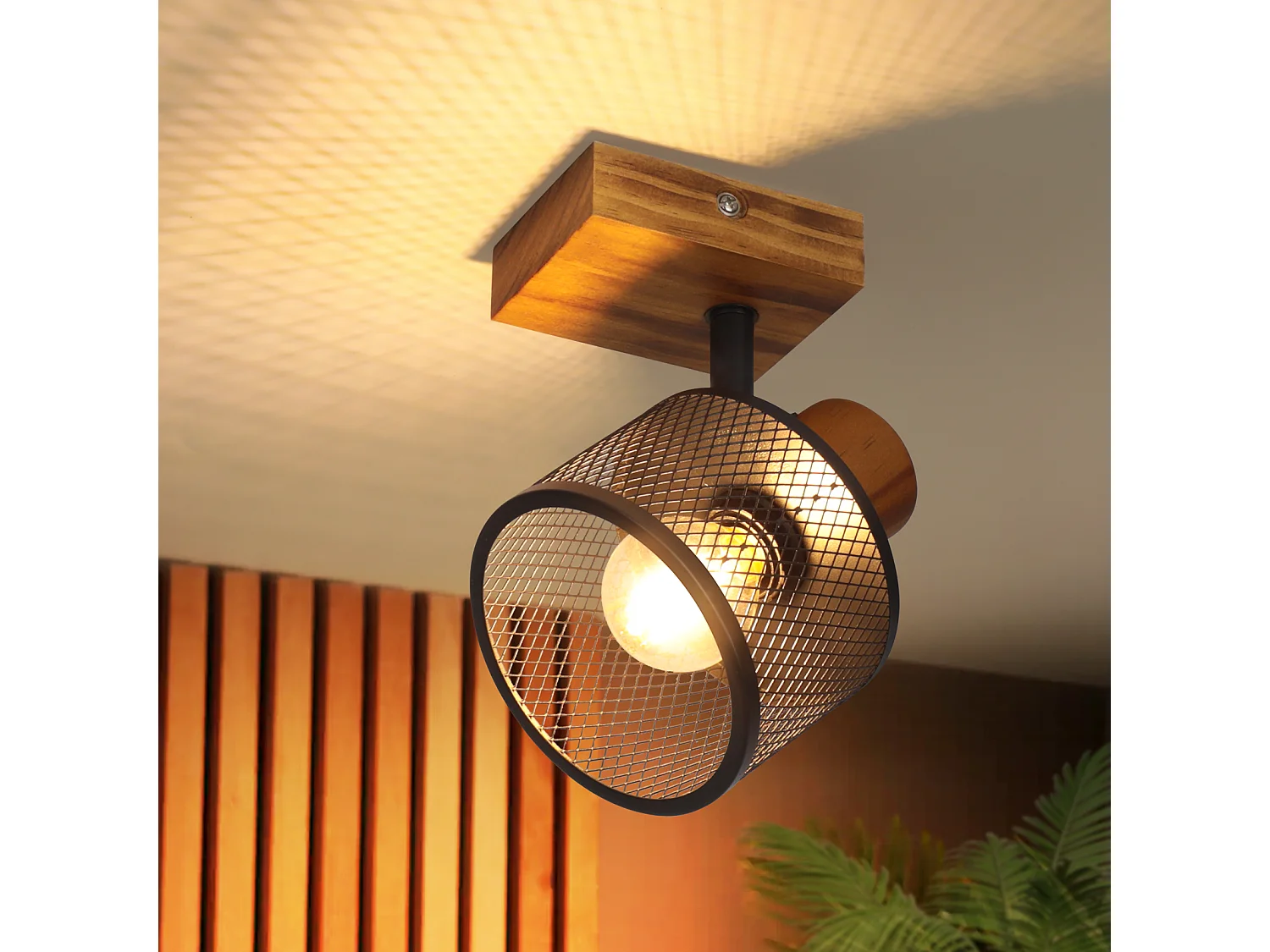 ZMH Spot de plafond noir 1 lumière E14 style industriel vintage en métal pour chambre ou salon ampoules non incluses