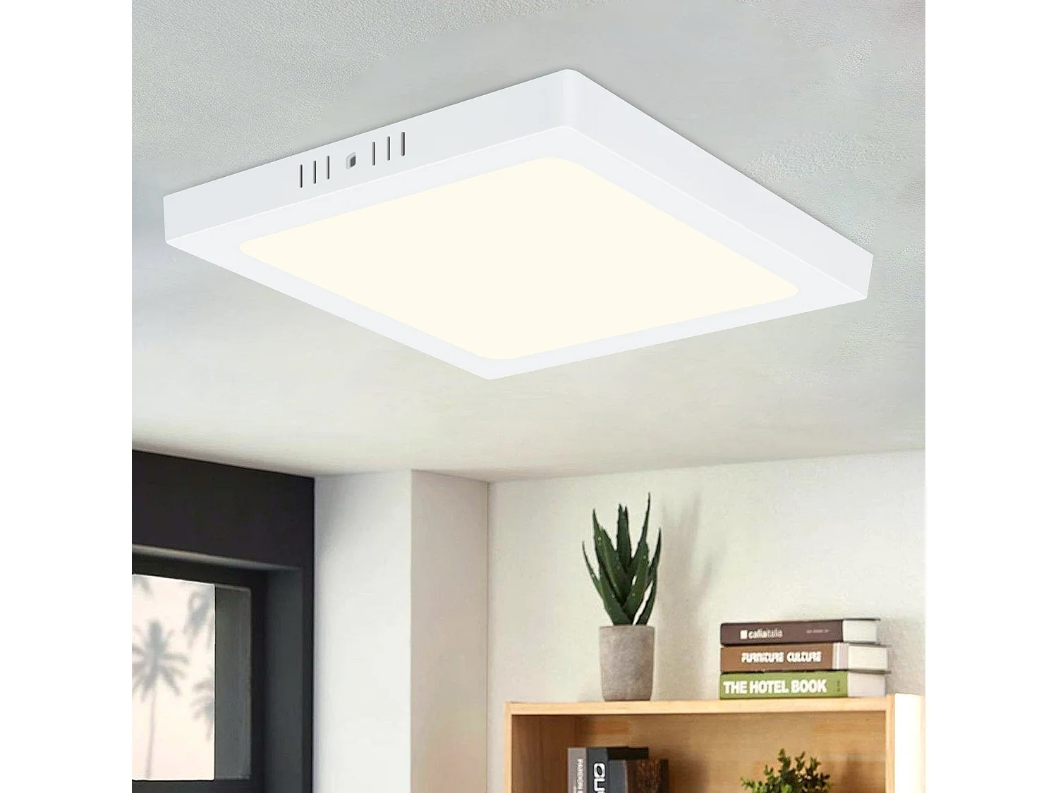 ZMH Plafonnier LED Moderne Blanc 18W 4000K 23CM pour Chambre et Salon - Éclairage IP44