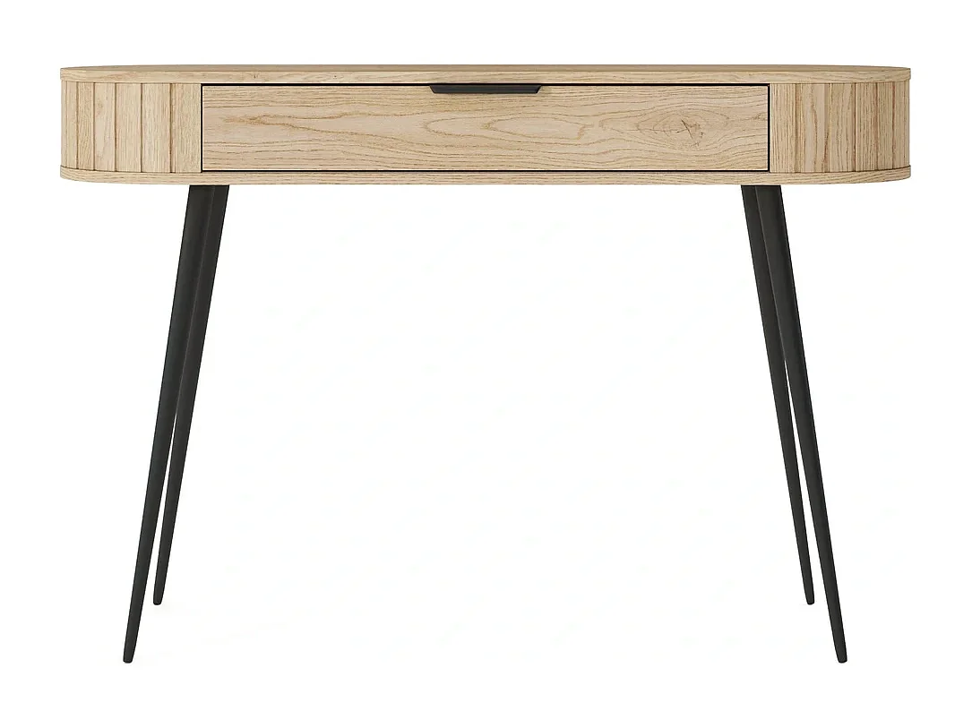 Kaptafel Sidetable LOVI 120 cm - Cremona Eiken en Geribbelde Zijkanten
