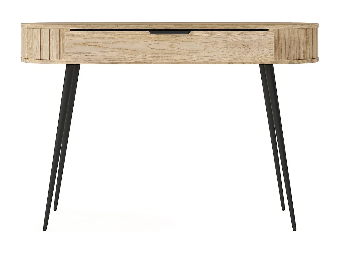 Kaptafel Sidetable LOVI 120 cm - Cremona Eiken en Geribbelde Zijkanten