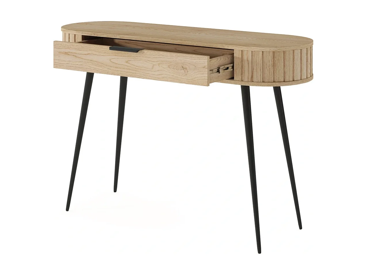 Kaptafel Sidetable LOVI 120 cm - Cremona Eiken en Geribbelde Zijkanten