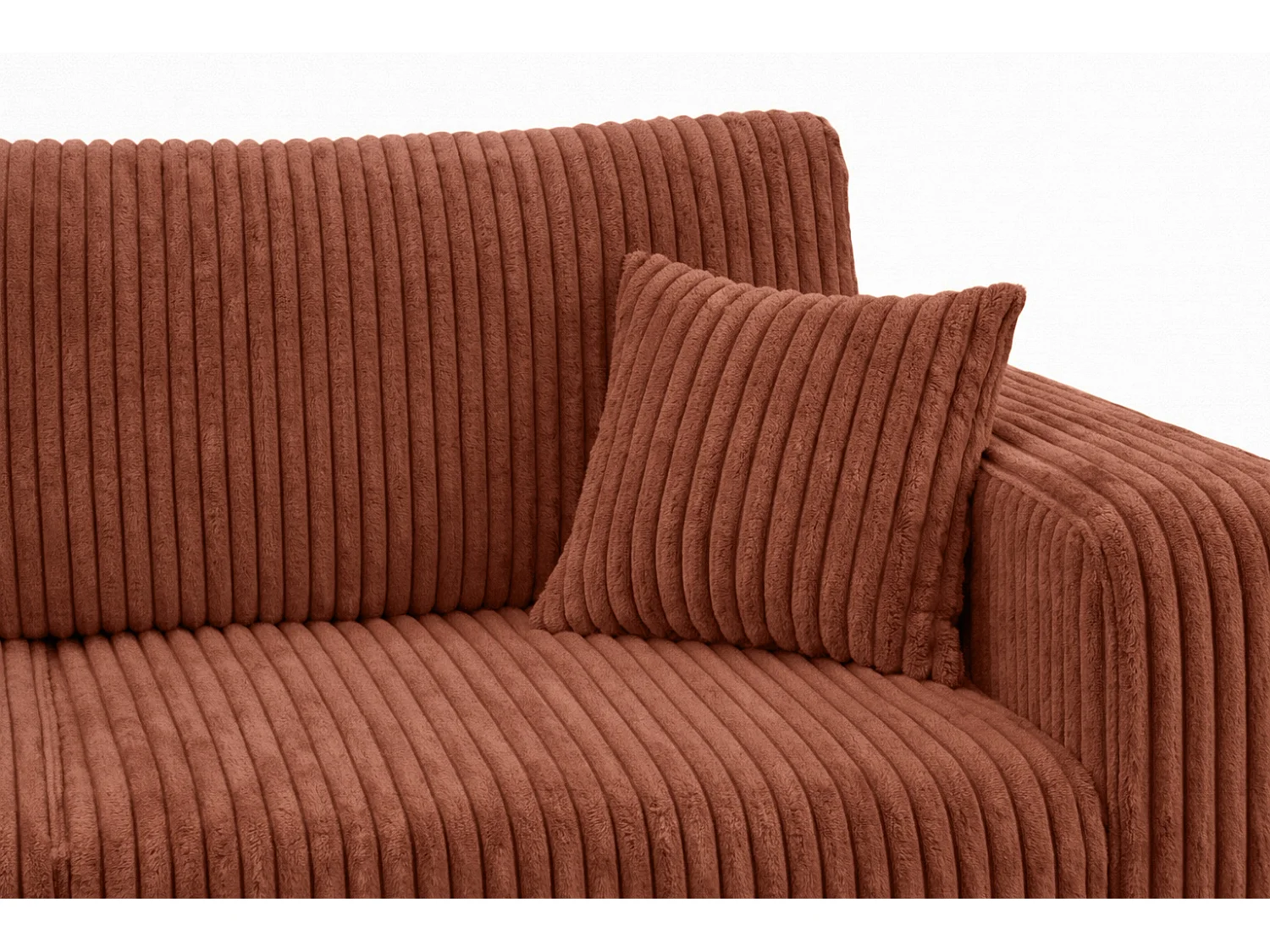 Hoekbank met slaapfunctie, koordstof Tilia, Koper, Links, ROUND ONE XL