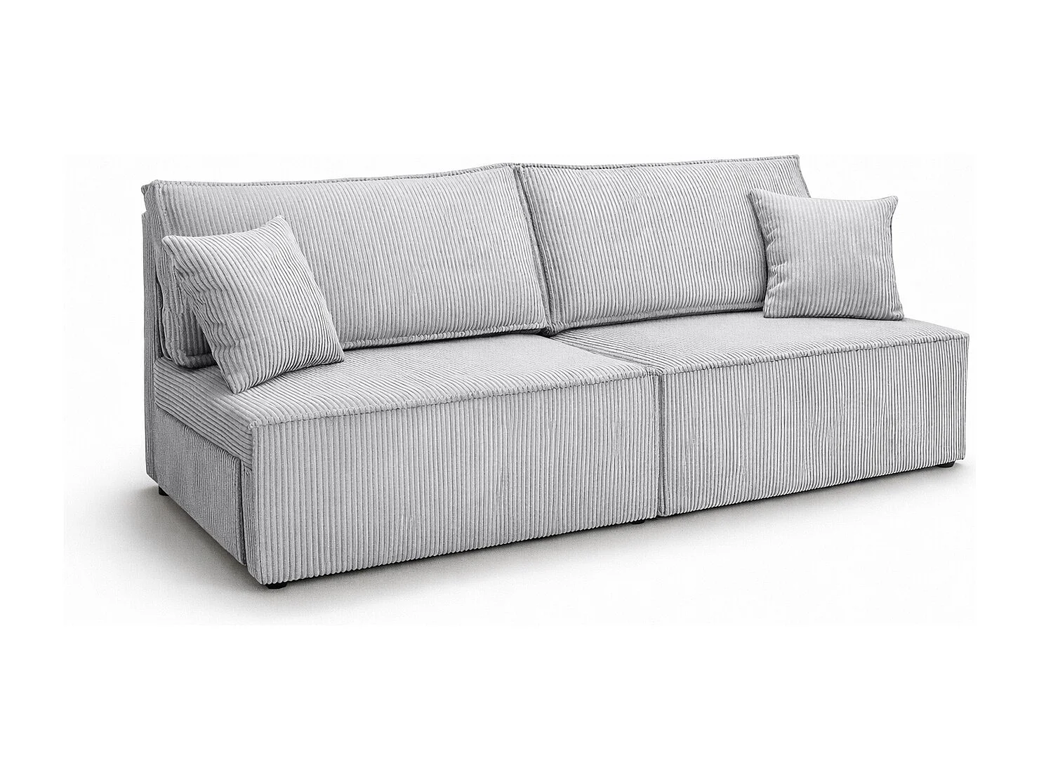 Canapé avec fonction couchage et coffre de rangement, tissu en velours côtelé Poso, Vert, BEST MINI