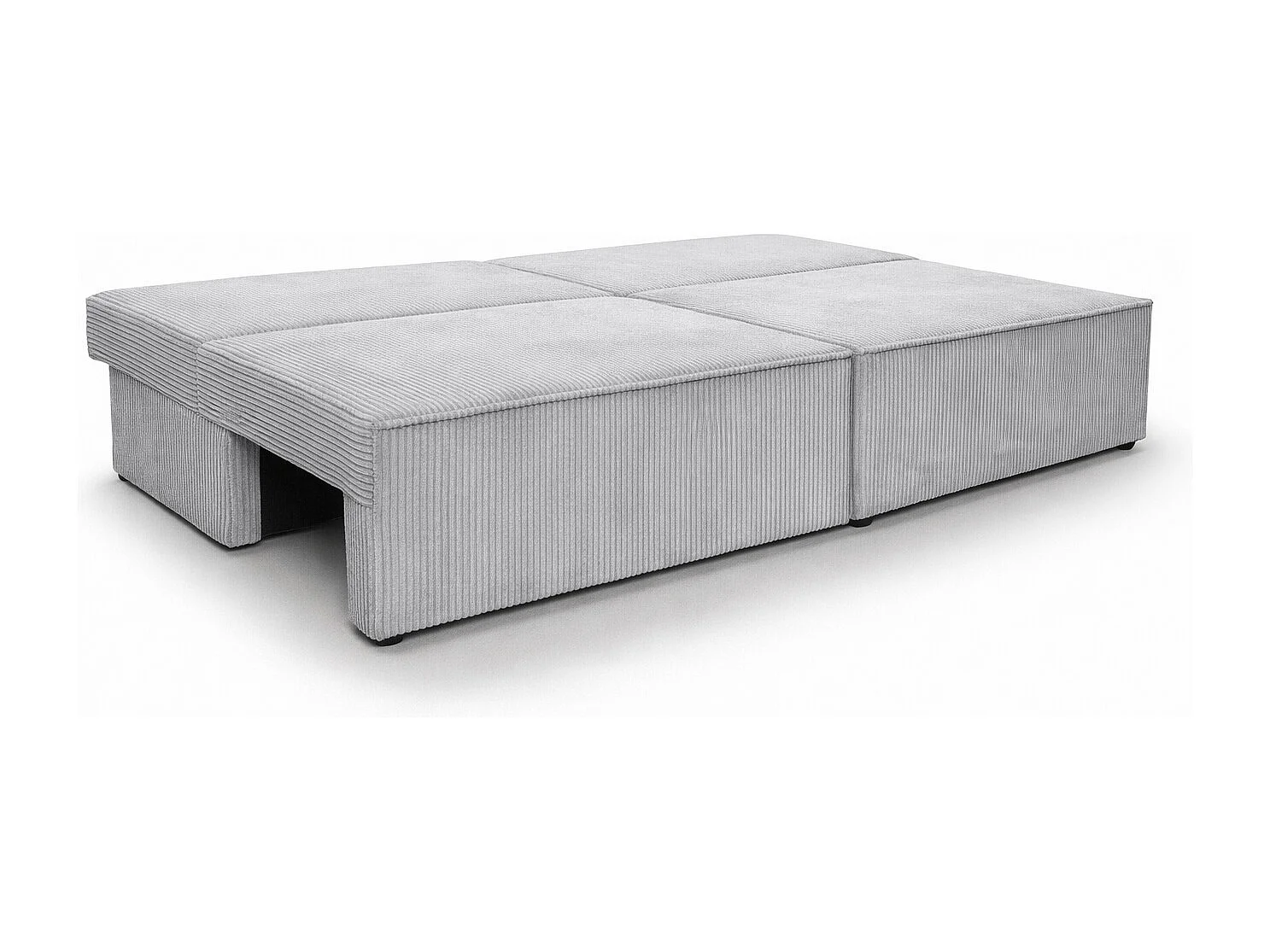 Canapé avec fonction couchage et coffre de rangement, tissu en velours côtelé Poso, Vert, BEST MINI