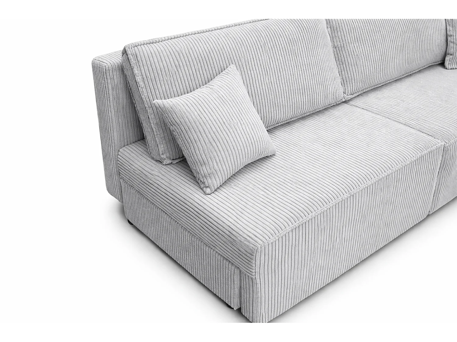 Canapé avec fonction couchage et coffre de rangement, tissu en velours côtelé Poso, Vert, BEST MINI