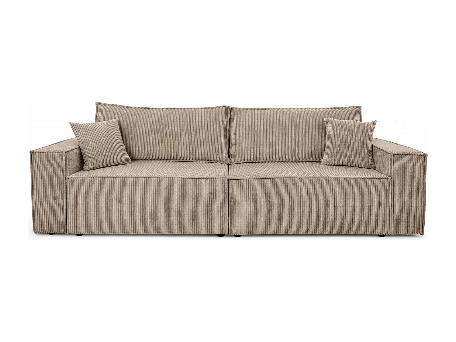 Sofa mit Schlaffunktion und Bettkasten, Cordstoff Poso, Dunkelbeige, BEST SCORNER