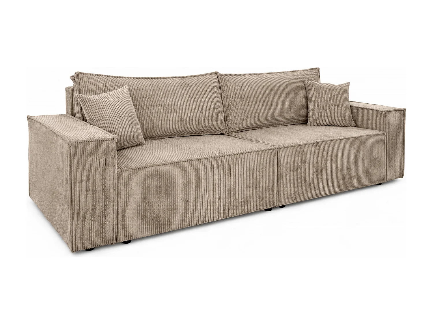 Sofa mit Schlaffunktion und Bettkasten, Cordstoff Poso, Dunkelbeige, BEST SCORNER