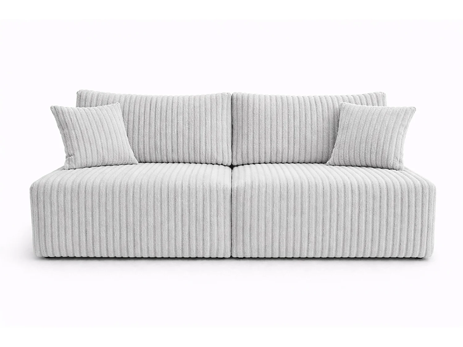 Canapé avec fonction couchage et coffre de rangement, tissu en velours côtelé Tilia, Gris, BEST MINI