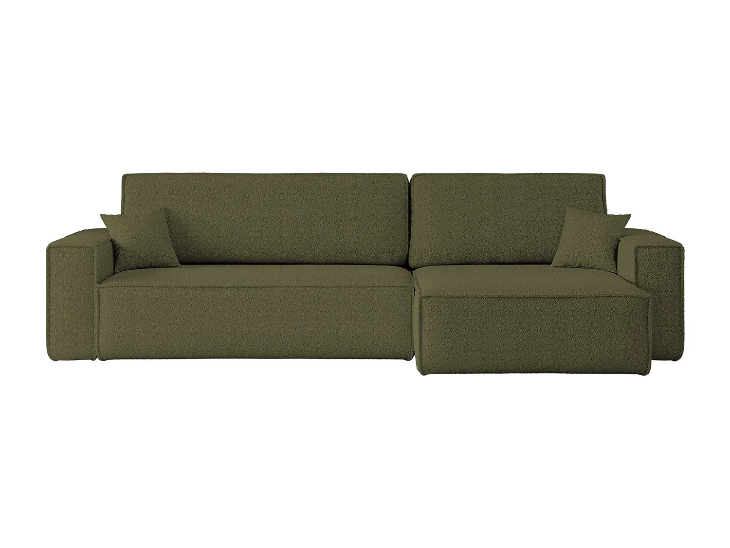 Hoekbank L-vorm met slaapfunctie en opbergruimte, stof Quelle, Olijf, Rechts, BEST XL