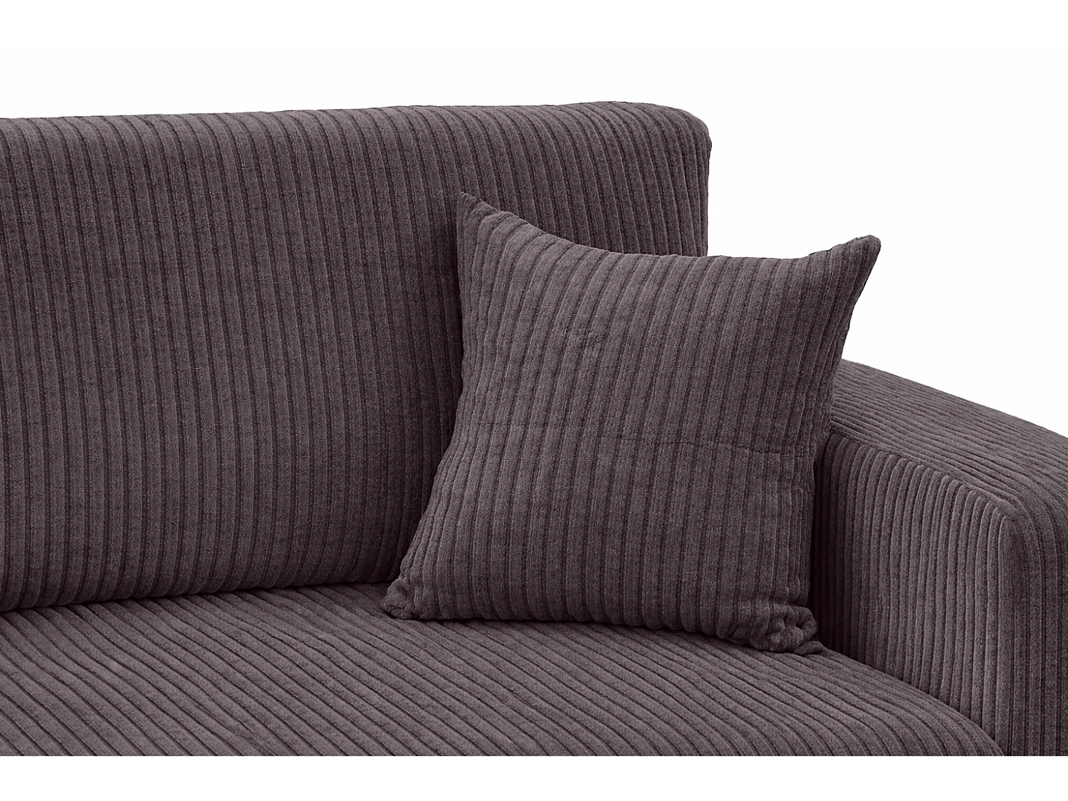 Hoekbank met slaapfunctie, koordstof Poso, Donkergrijs, Links, ROUND ONE XL