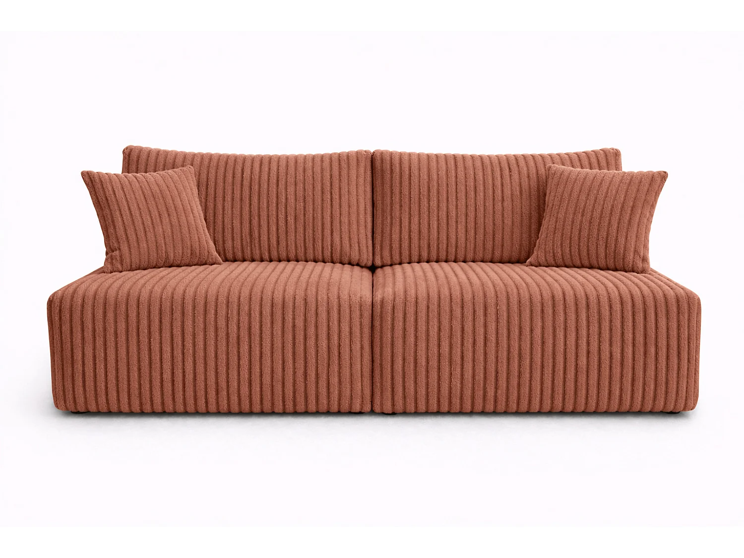 Canapé avec fonction couchage et coffre de rangement, tissu en velours côtelé Tilia, Cuivre, BEST MINI
