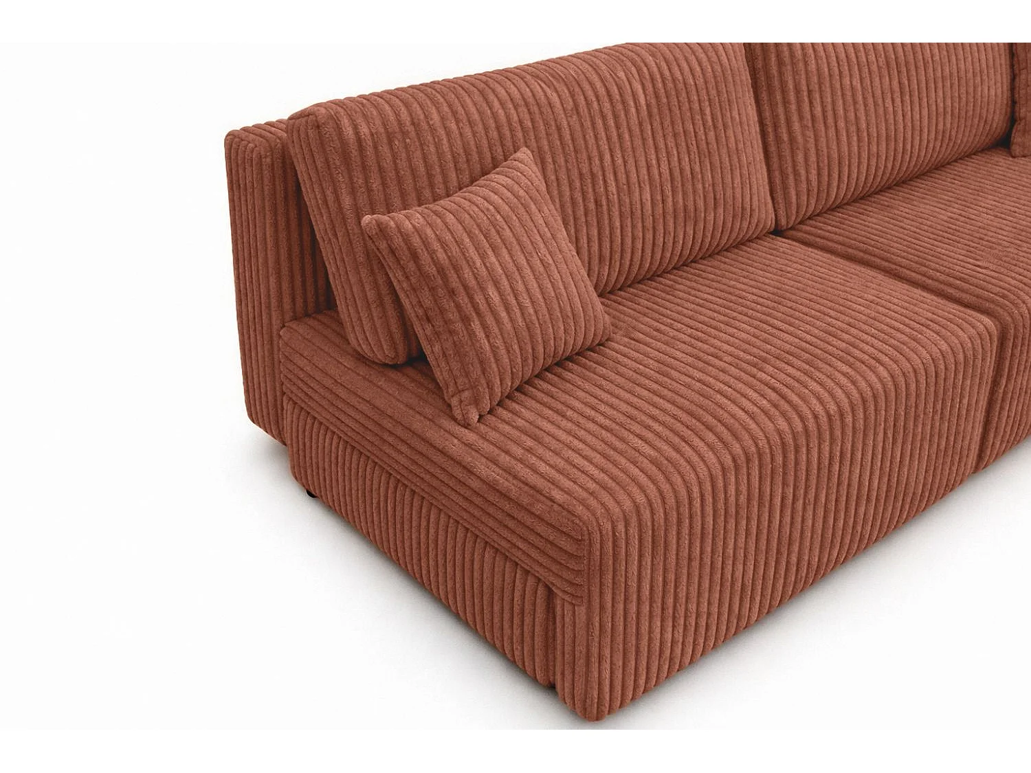 Canapé avec fonction couchage et coffre de rangement, tissu en velours côtelé Tilia, Cuivre, BEST MINI