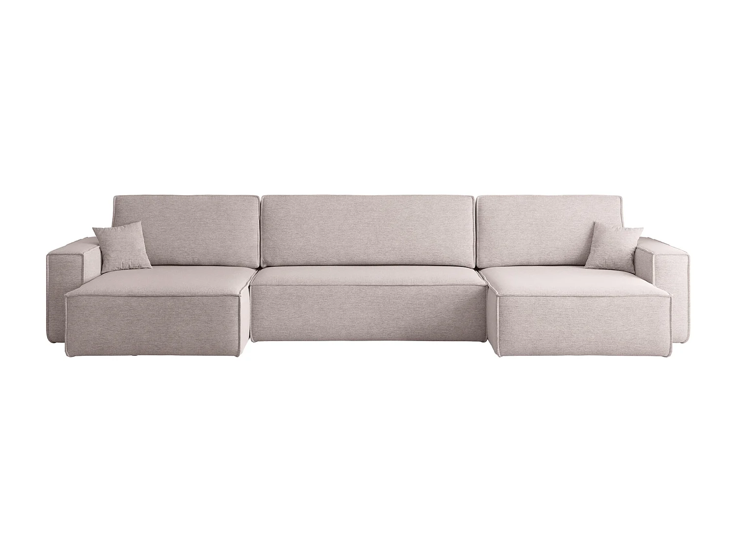 Hoekbank U-vorm met slaapfunctie en opbergruimte, stof Verita, Beige, BEST U XL