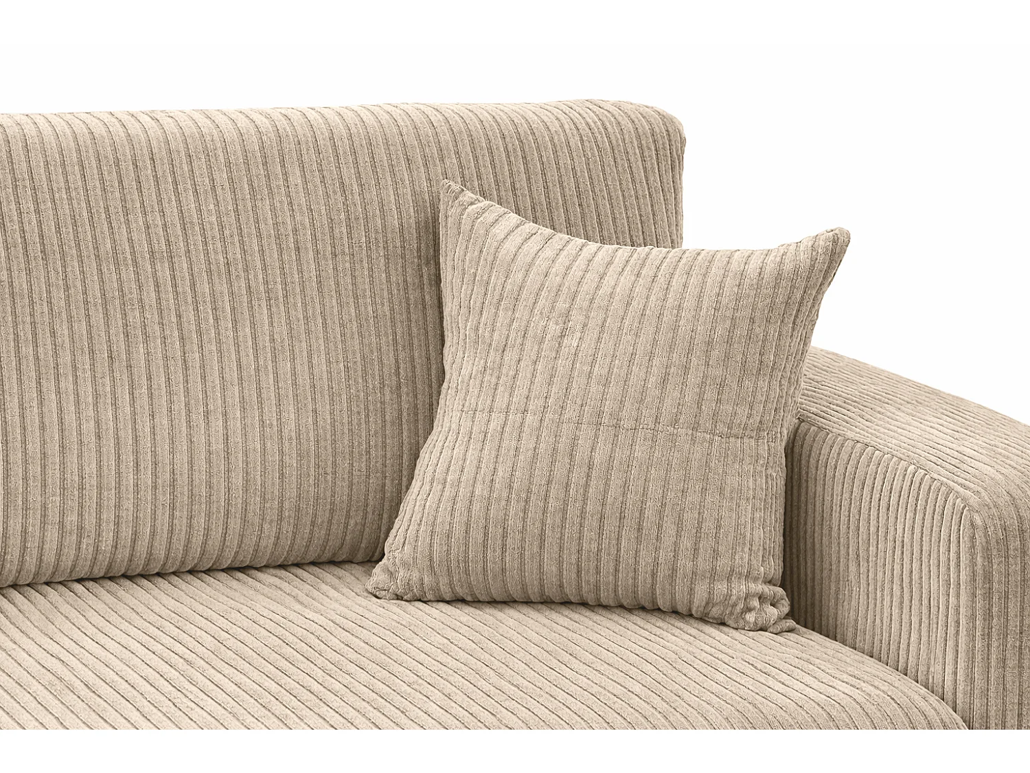 Ecksofa mit Schlaffunktion, Cordstoff Poso, Dunkelbeige, Links, ROUND ONE XL