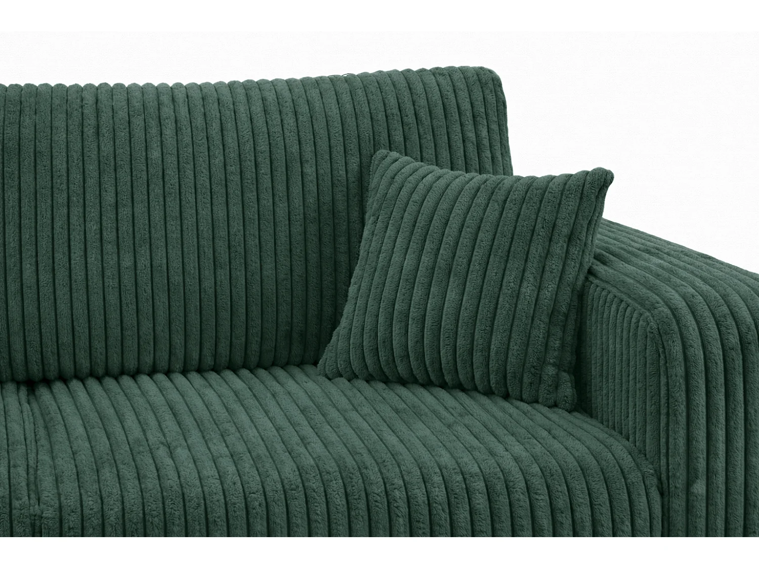 Hoekbank met slaapfunctie, koordstof Tilia, Groen, Links, ROUND ONE XL