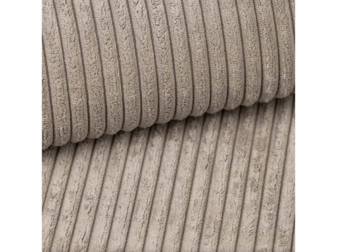 Canapé d’angle avec fonction couchage et coffre de rangement, tissu en velours côtelé Poso, Beige foncé, Gauche, OPEN XL