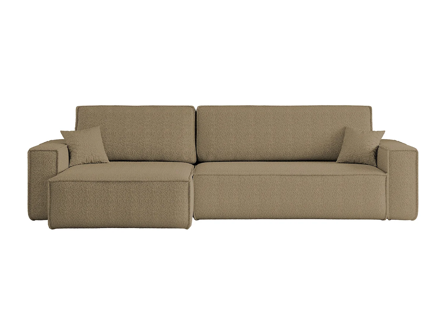 Hoekbank L-vorm met slaapfunctie en opbergruimte, stof Quelle, Lichtbruin, Links, BEST XL