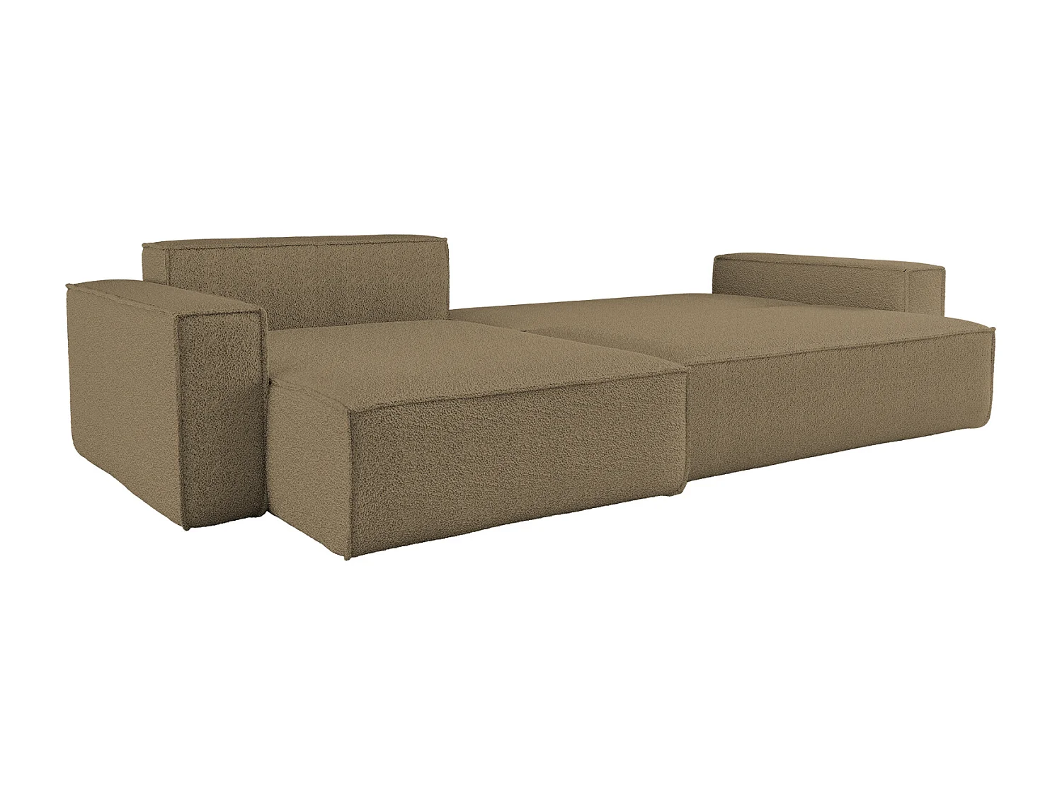 Hoekbank L-vorm met slaapfunctie en opbergruimte, stof Quelle, Lichtbruin, Links, BEST XL