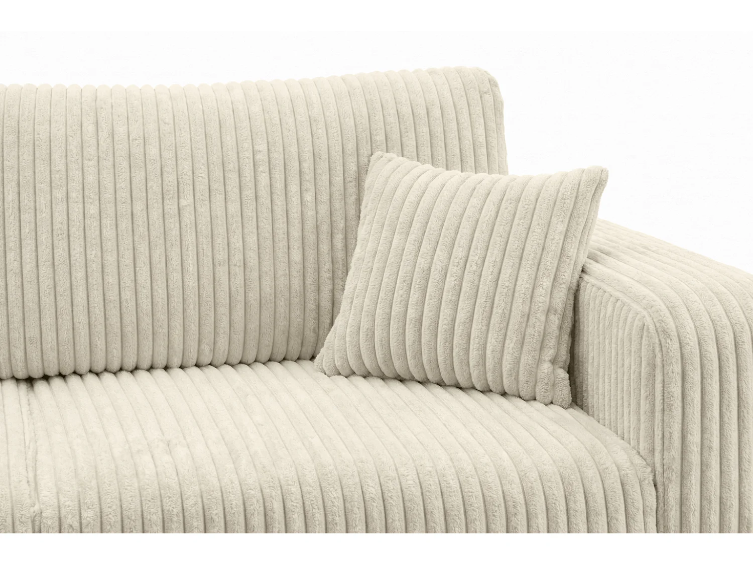 Hoekbank met slaapfunctie, koordstof Tilia, Ecru, Links, ROUND ONE XL