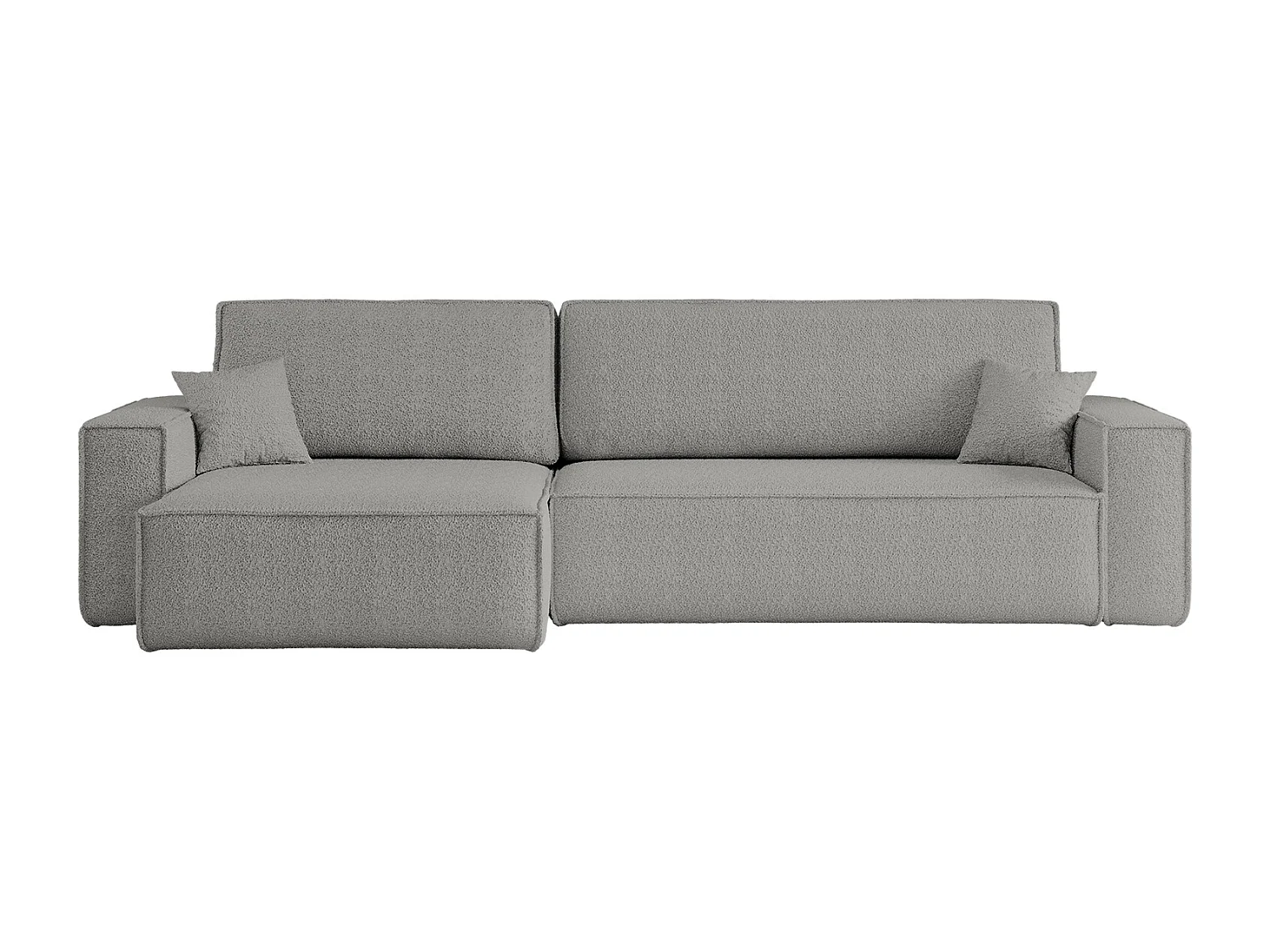 Hoekbank L-vorm met slaapfunctie en opbergruimte, stof Quelle, Grijs, Links, BEST XL