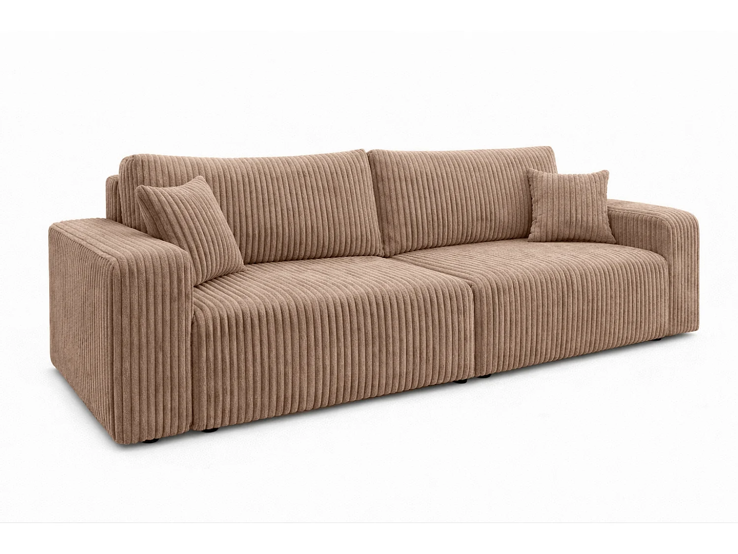 Canapé avec fonction couchage et coffre de rangement, tissu en velours côtelé Tilia, Marron, BEST SCORNER