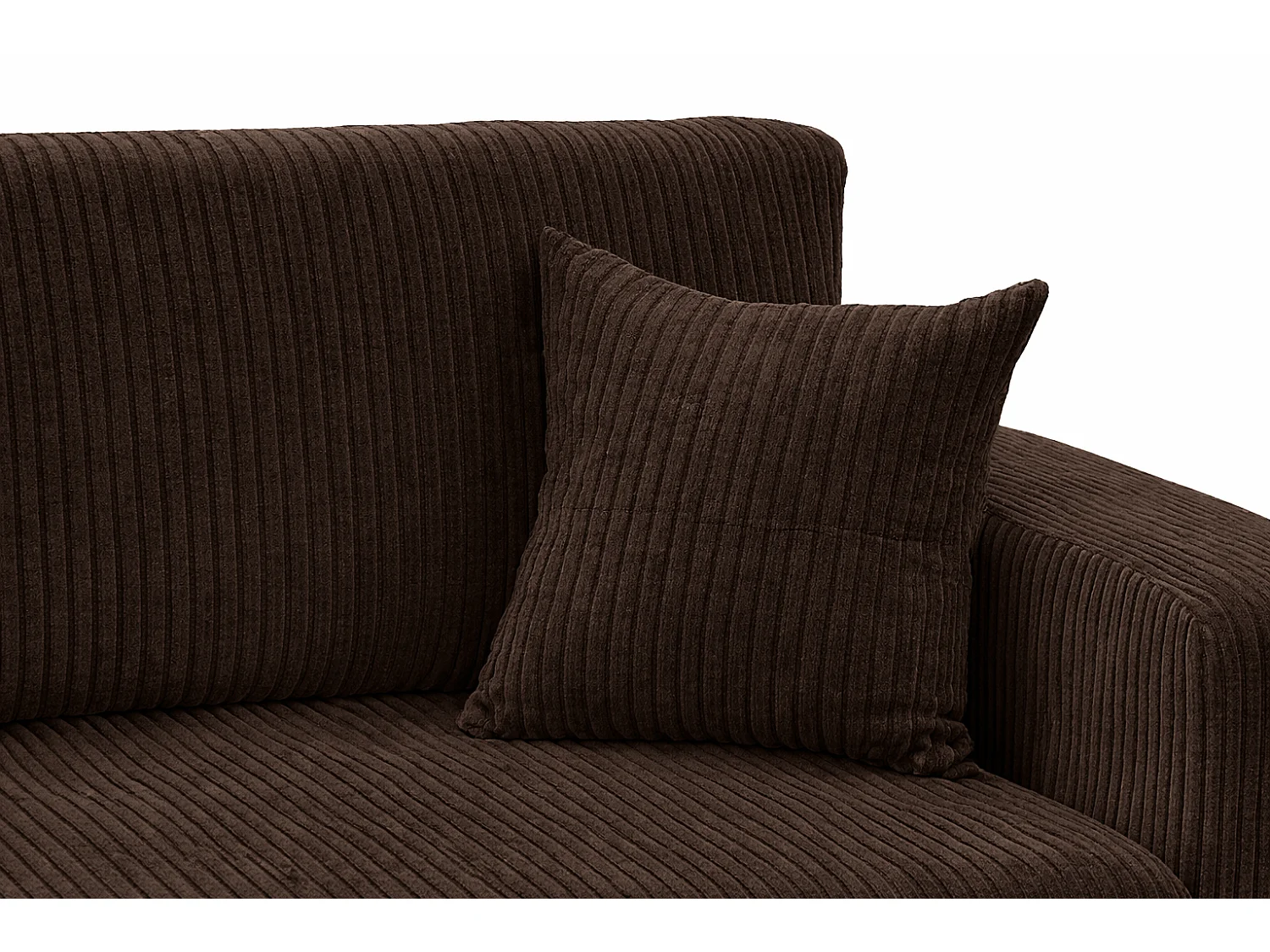 Hoekbank met slaapfunctie, koordstof Poso, Bruin, Links, ROUND ONE XL