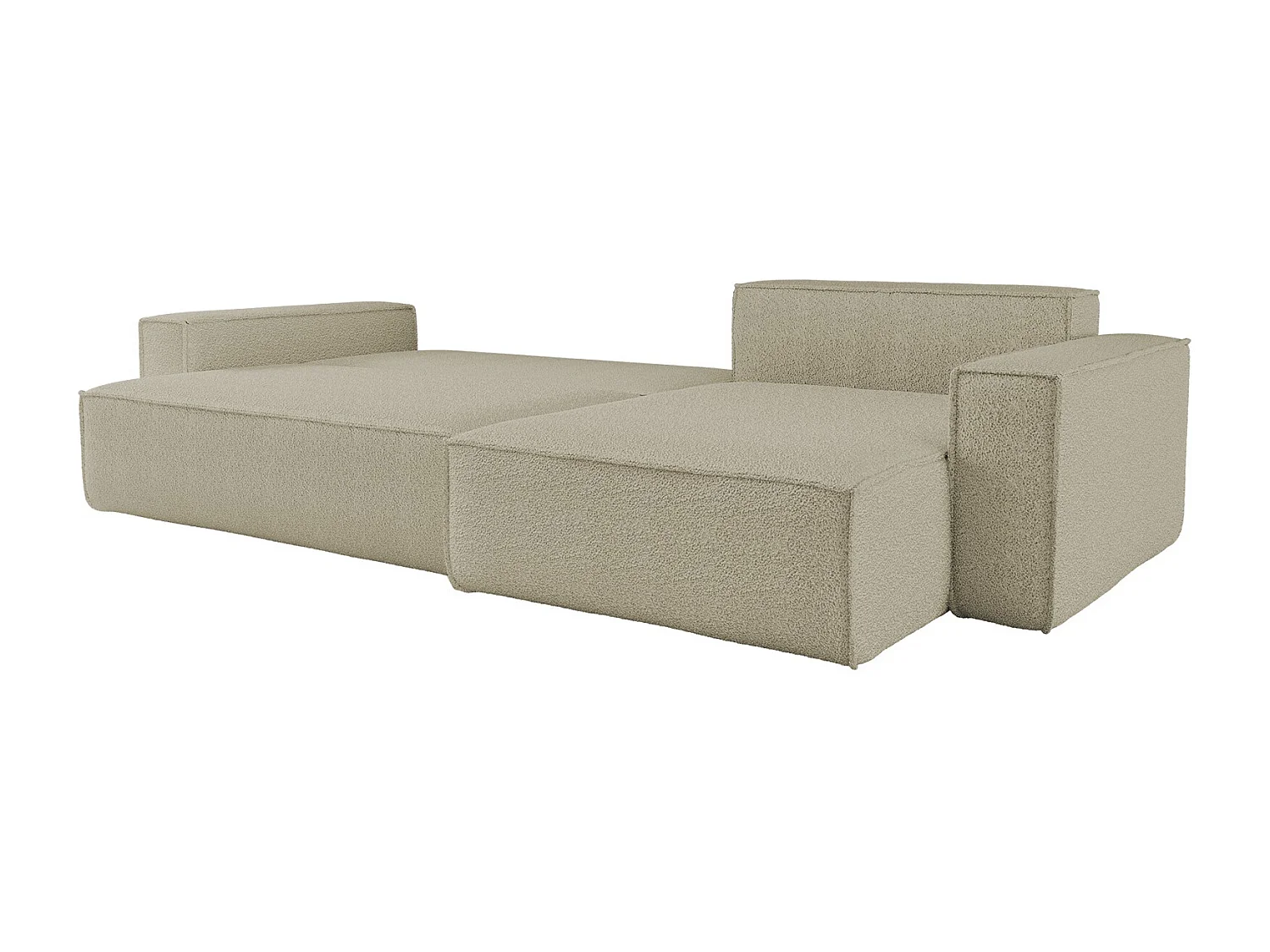 Hoekbank L-vorm met slaapfunctie en opbergruimte, stof Quelle, Beige, Rechts, BEST XL