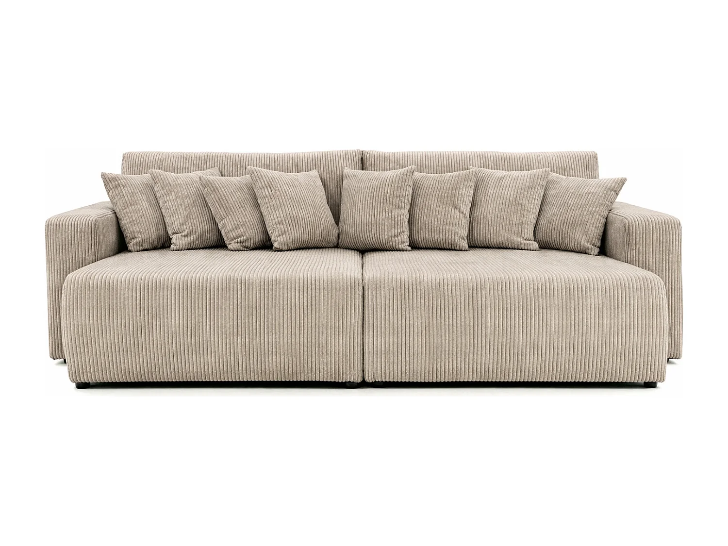 Schlafsofa mit Bettkasten, Cordstoff Poso, Dunkelbeige, PIANO DOUBLE