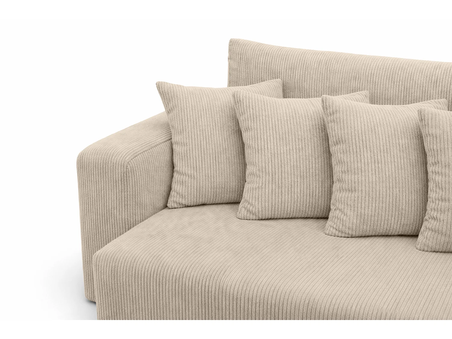 Schlafsofa mit Bettkasten, Cordstoff Poso, Dunkelbeige, PIANO DOUBLE