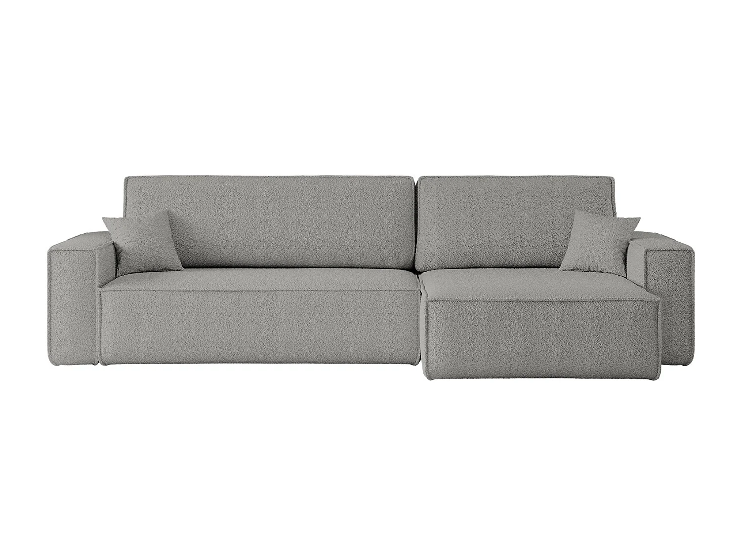 Hoekbank L-vorm met slaapfunctie en opbergruimte, stof Quelle, Grijs, Rechts, BEST XL